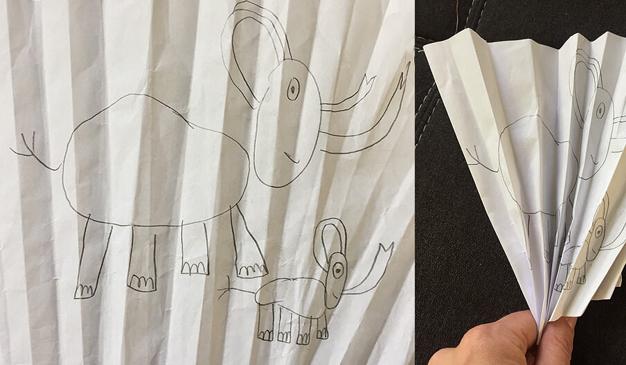 Fanpost Fächer mit Elefant